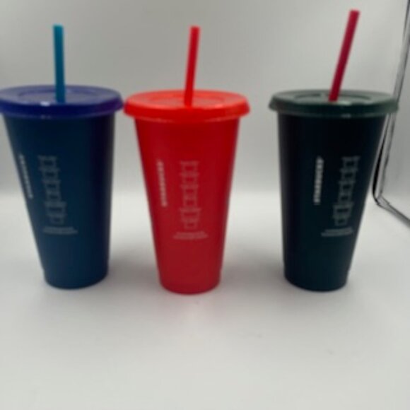 Starbucks Christmas Cold Cups Venti 24 oz Holiday Tumblers With Lids And Straws - Picture 10 of 10